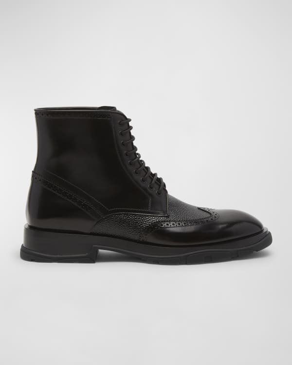 Loewe Men Black Leather Chelsea Ankle Boots