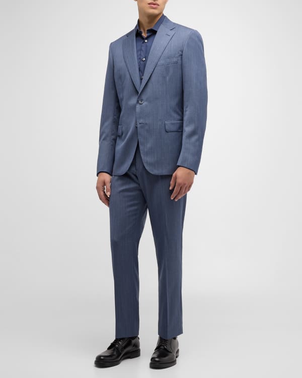 Kiton Men's Glen Plaid Wool-Silk Suit | Neiman Marcus