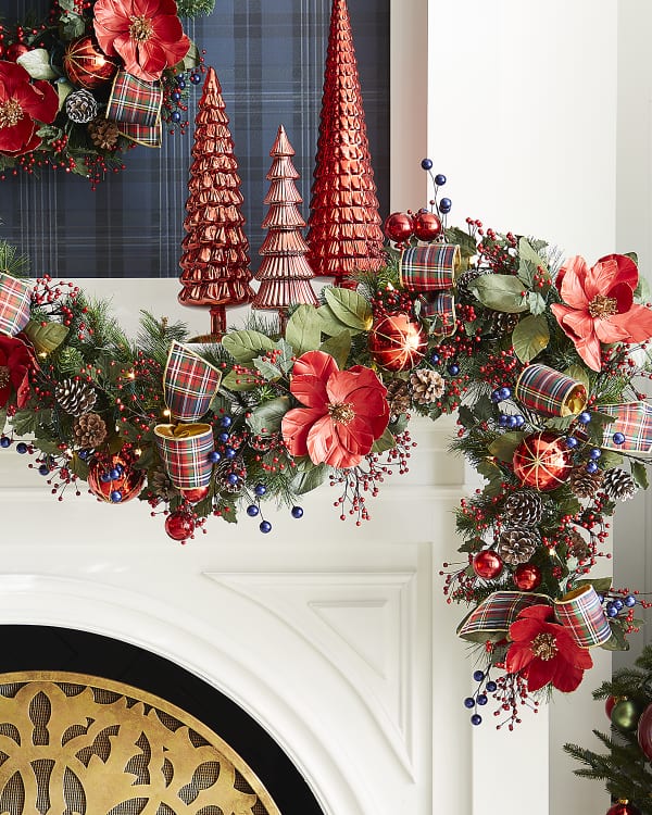 Neiman Marcus 6' Classic Christmas PreLit Garland Neiman Marcus