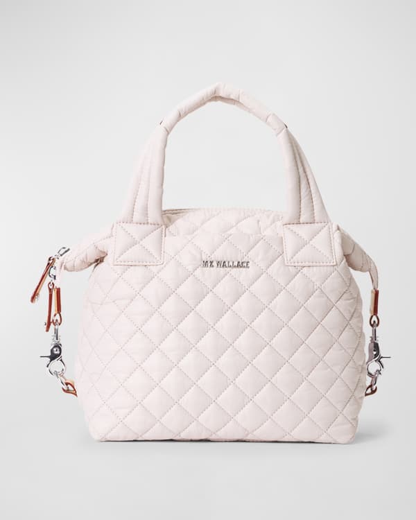 MCM Visetos Leather-Trimmed Handle Bag - White Handle Bags, Handbags -  W3050626