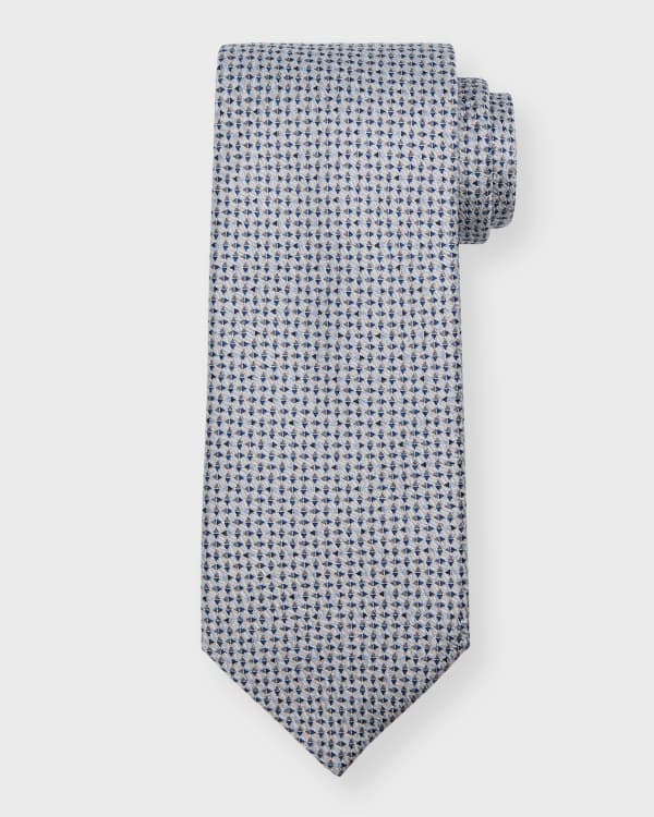 Charvet Men's Two-Tone Micro Squares Silk tie | Neiman Marcus