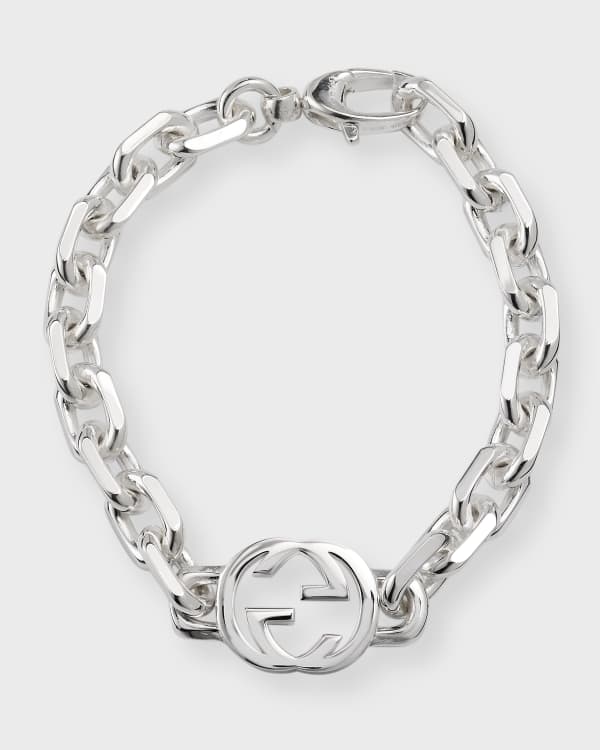 Gucci Men s Ghost Sterling Silver Bar Bracelet Neiman Marcus
