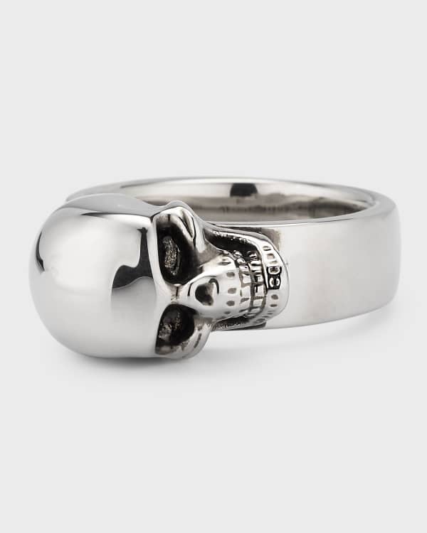 Alexander McQueen Silver Skull and Butterfly Ring