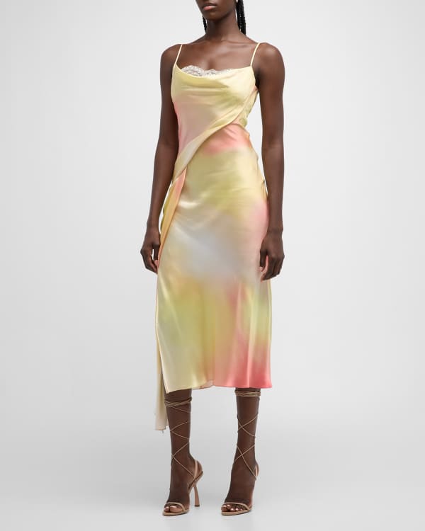 Versace Wrap-Front Jersey Midi Dress with Medusa Detail