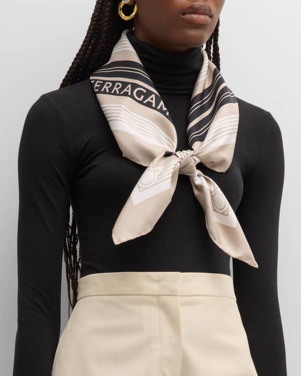 Ferragamo Multi Color Ribbons Silk Square Scarf Neiman Marcus