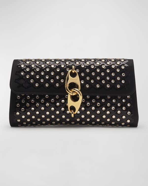 TOM FORD Tara Grain Calf Clutch Bag Neiman Marcus