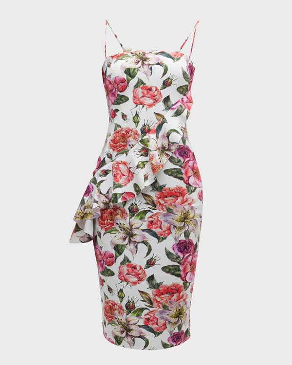 Lavish Alice Off-Shoulder Jacquard Puff-Sleeve Midi Dress | Neiman 