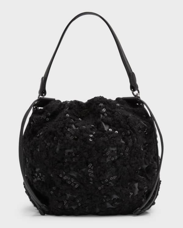 Fendi - Mon Tresor Black Logo Studded Mini Bucket Bag