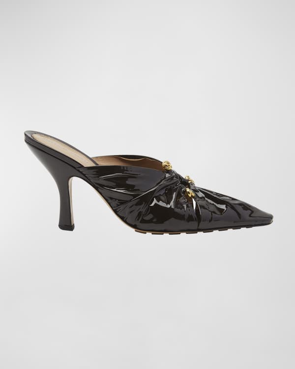 Erica Leather Bow Comma-Heel Pumps