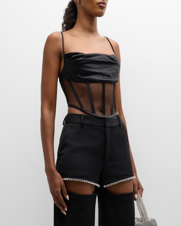 Susana Monaco One-Shoulder Stretch Crop Top | Neiman Marcus
