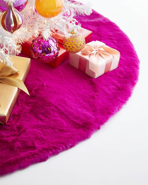 Glitterville Rows of Ruffles Tree Skirt, Pink Neiman Marcus