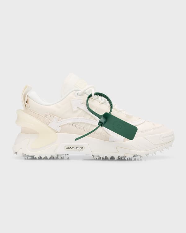 Off White Vulcanized Distressed Leather Low Top Sneakers Neiman