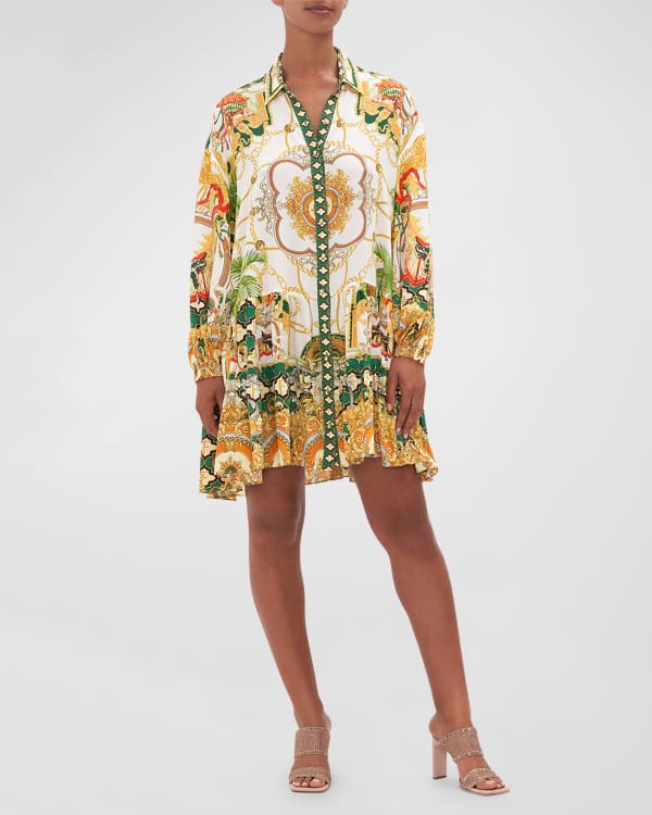 Bronx and Banco Jungle Tiered Ruffle Mini Dress | Neiman Marcus
