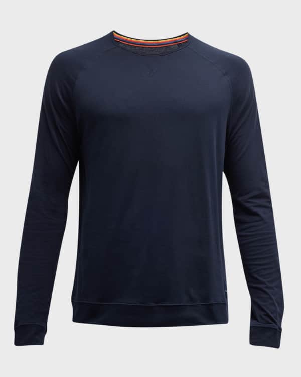 Brunello Cucinelli Men's Silk-Cotton Long Sleeve T-Shirt