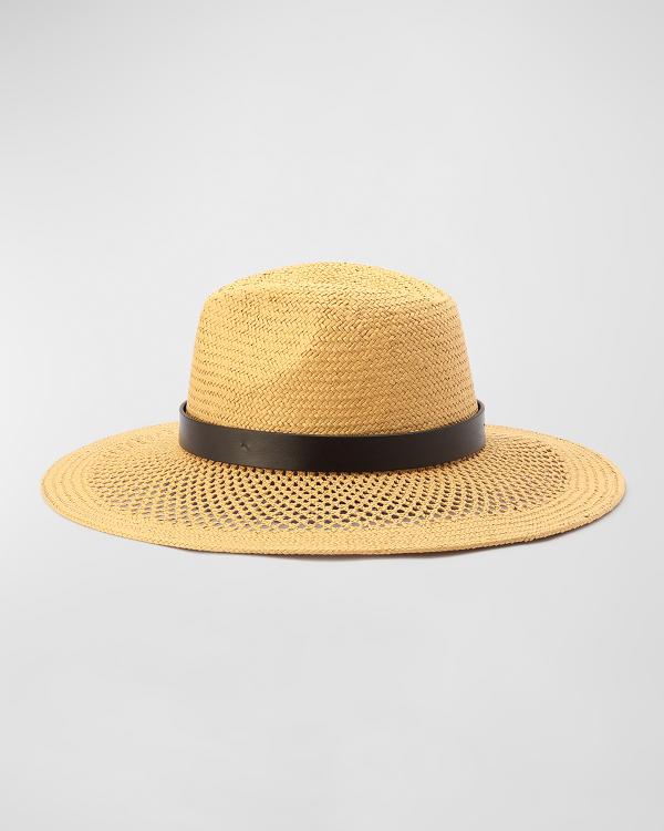 Van Palma Livy Junior Straw Large Brim Hat With Chain | Neiman Marcus