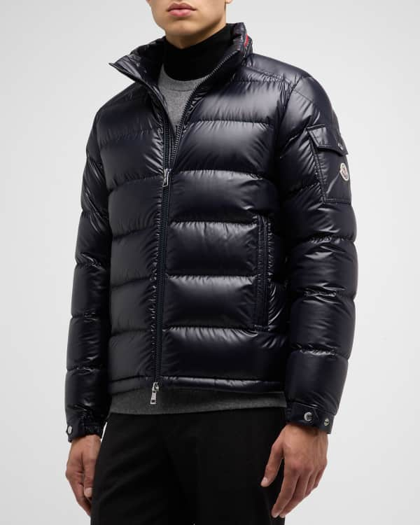 Moncler Men's Hers Shiny Mid-Weight Down Puffer Jacket | Neiman Marcus