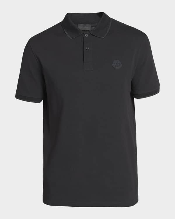Moncler Maglia Reflective Cotton Polo Shirt Neiman Marcus