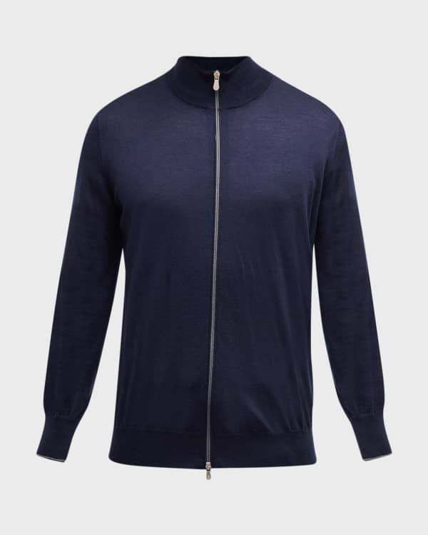 Ghiaia Men s Solid Cashmere Zip Front Sweater Neiman Marcus