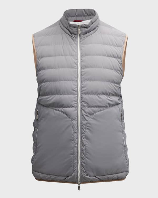 TOM FORD Men's Suede Down Puffer Vest | Neiman Marcus