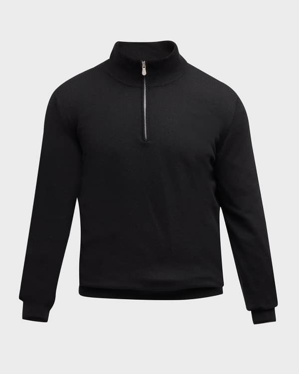 Brunello Cucinelli half-zip knit jumper - Black