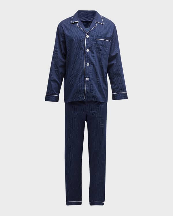 MAJESTIC Navy Crimson Flannel Pajama Set