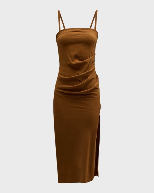 Carlee faux leather midi dress