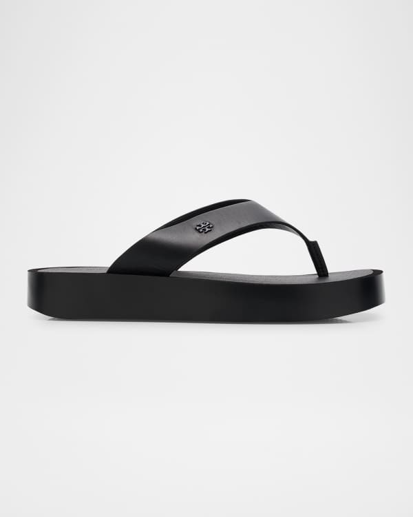 Tory Burch【関税送料込】Tロックメタリックレザースライド Tory Burch Turnlock Metallic Leather Sport Slides | Neiman