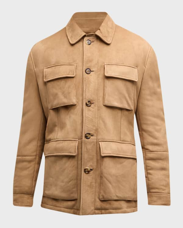 ASPESI Brushed Cotton-Gabardine Field Jacket for Men