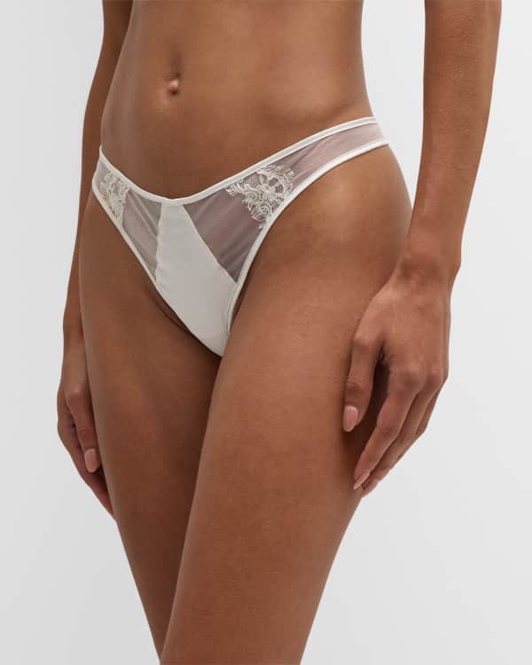 Agent Provocateur Lorna Embroidered Mesh Thong