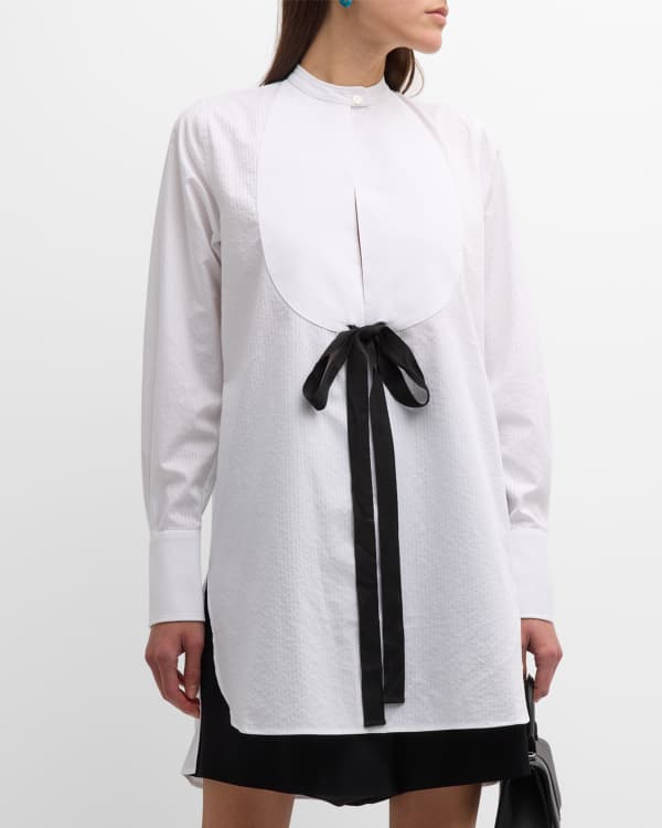 Plan C Detachable Knit Collar Tunic Shirt | Neiman Marcus