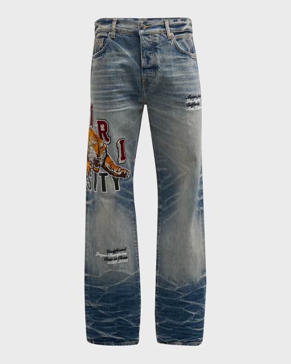 Amiri MA Bar Logo Straight Fit Stone indigo Blue Denim Jeans main image 1