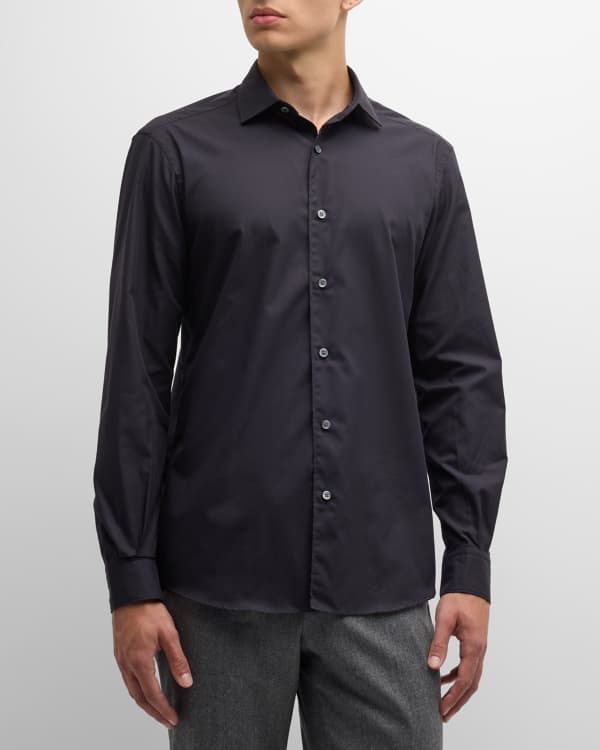 ZEGNA Men's Cotton-Silk Blend Sport Shirt | Neiman Marcus