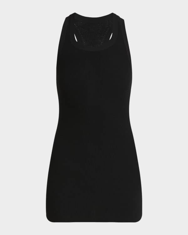 Valentino Garavani Costina Flower Applique Rib Jersey Tank
