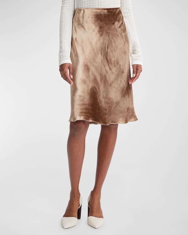 Leather midi skirt in brown - Vince