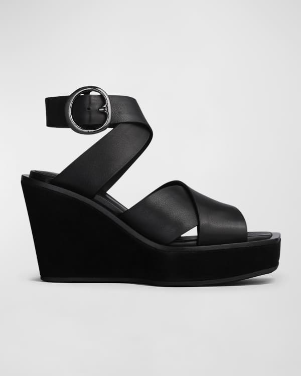 Bill Blass Perdi Cork Wedge Sandals Neiman Marcus
