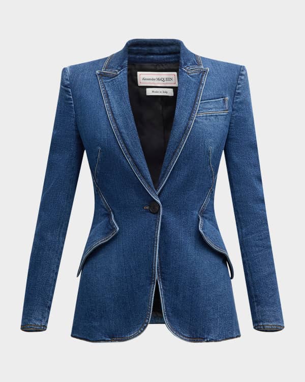 Alexander mcqueen leaf crepe jacket shop
