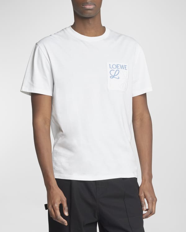 Loewe Men's Debossed Anagram Fake Pocket T-Shirt