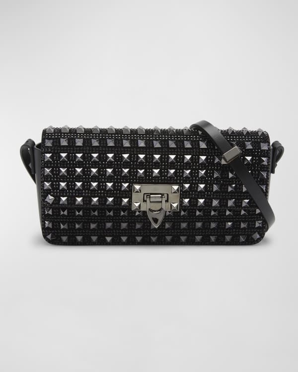 Valentino Rockstud Small Clutch Bag in Black Smooth Leather — UFO No More