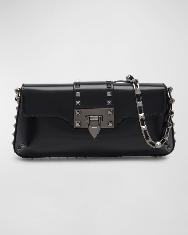 Valentino Garavani Locò Vlogo Leather Camera Shoulder Bag in Nero