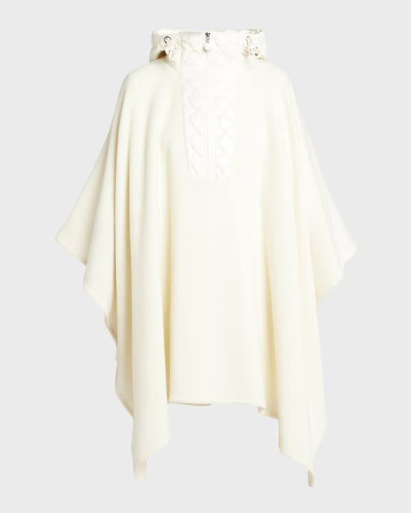 Moncler Dianthus Wool Knit Cape W Puffer Jacket Neiman Marcus
