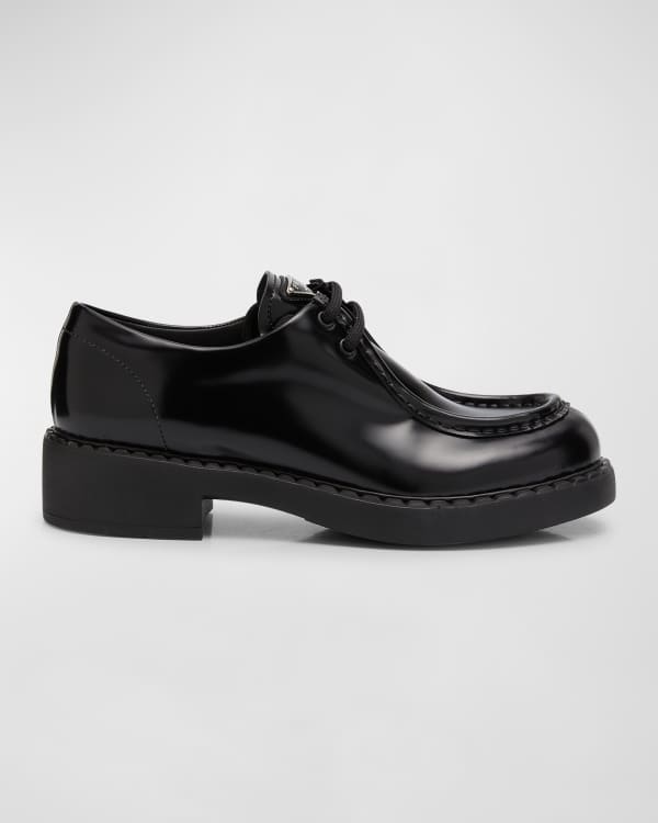 Glossy Steps: Prada Chunky Patent Lace-Up Shoes - Shoe Effect