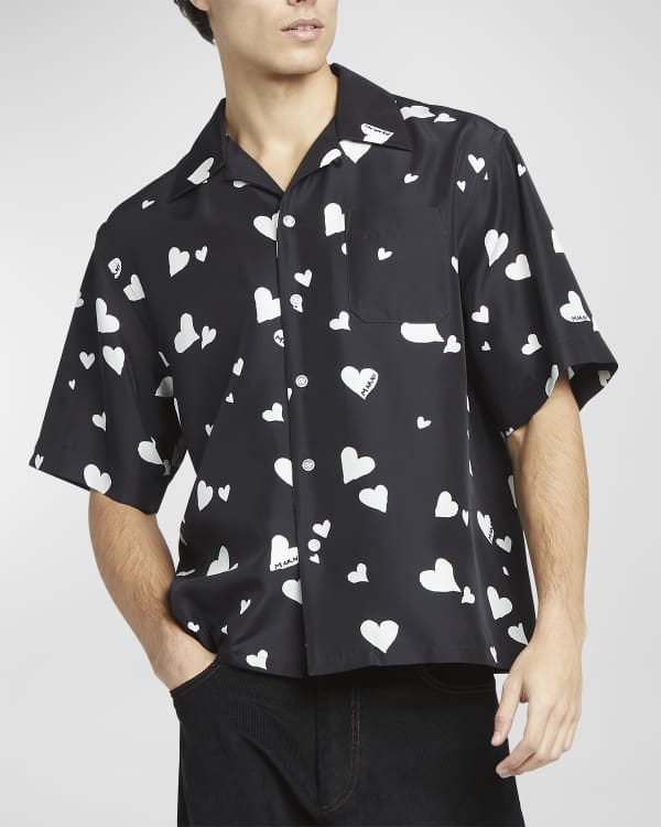 paint-splatter bowling shirt, AMIRI