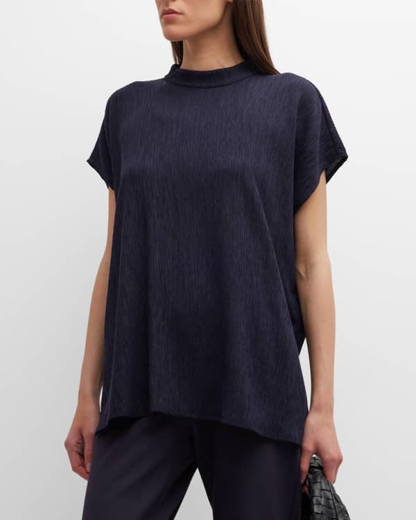 Eileen Fisher Missy Silk Georgette Crepe Scoop-Neck Tank Top