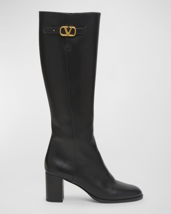 Donald Pliner Moriah Leather Buckle Harness Knee Boots Neiman Marcus