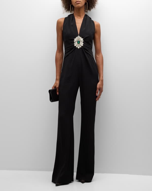 Jersey Crepe Plunge Jersey Jumpsuit