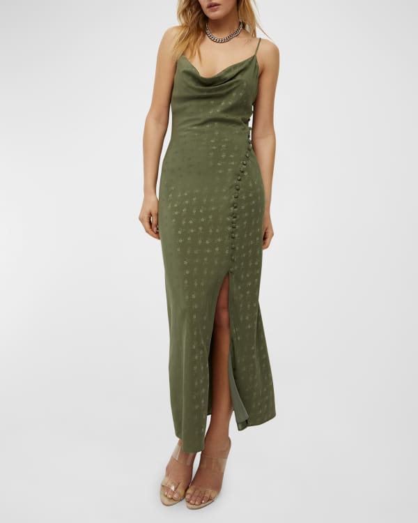 Alice and olivia dion ruched top slip dress