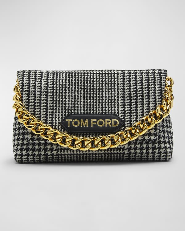 Tom Ford Vintage Logo Crystal-embellished Clutch Bag - Black