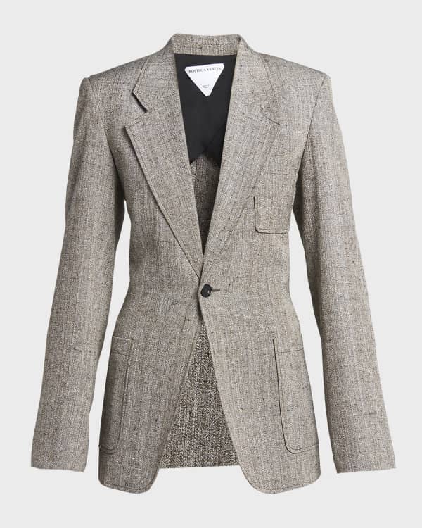 Ferragamo Stretch Wool Double Zip Blazer Jacket | Neiman Marcus