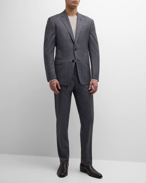 Emporio Armani Men's G-Line Double Windowpane Suit | Neiman Marcus