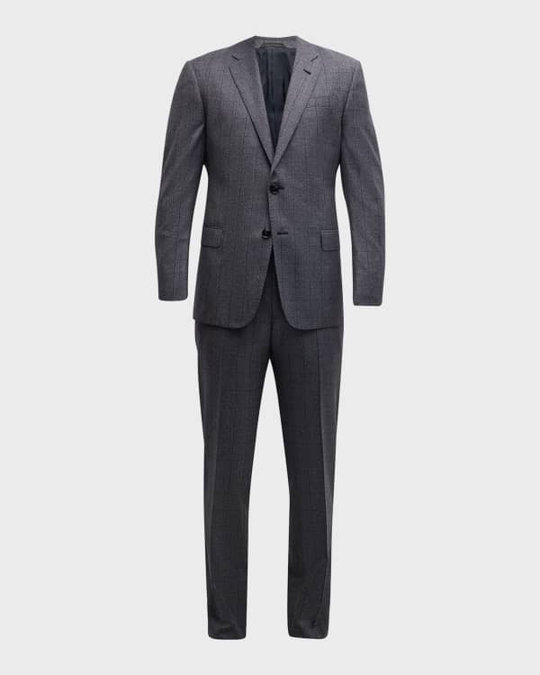 Emporio Armani Men's G-Line Double Windowpane Suit | Neiman Marcus